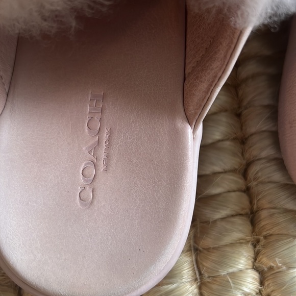 Coach leather shearling trimmed low top backless boots /slide 7M - Picture 10 of 16
